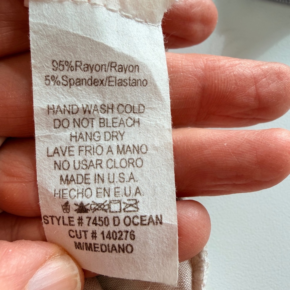 Strappy pink, ivory, grey tie-dye jersey knit  maxi dress with ruffled bodice M - Picture 4 of 4